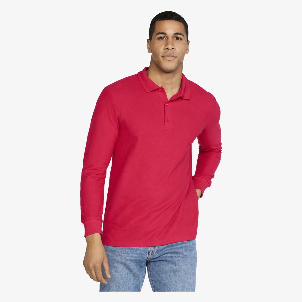 Gildan Premium Cotton Adult Double Piqué Polo LS